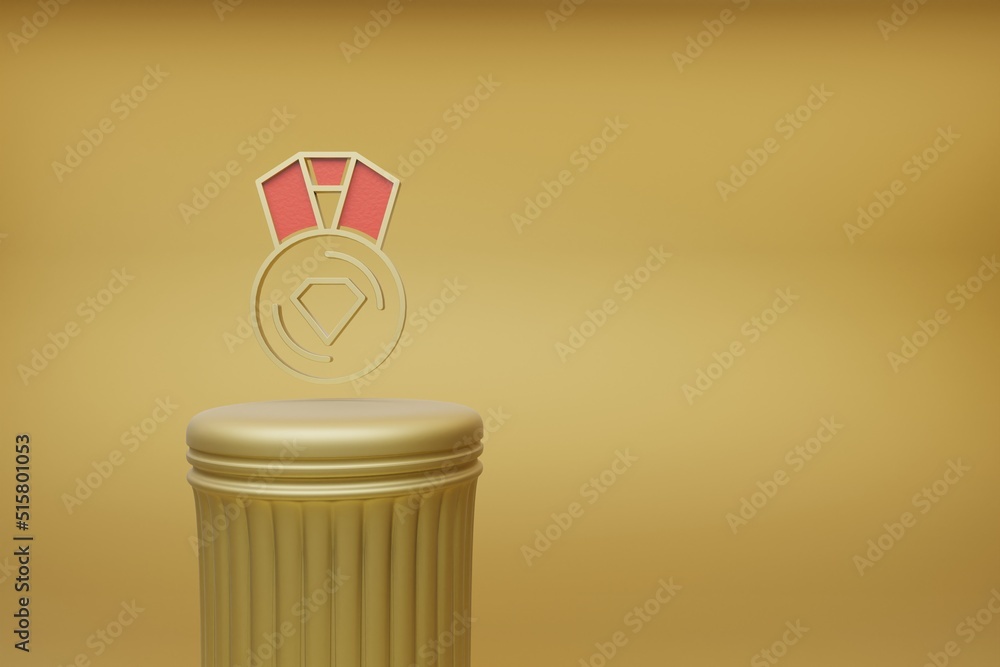 Aufkleber beautiful abstract illustrations golden medal winner symbol icons on a golden column and wonderful b