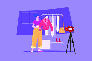 Live stream flat illustration concept