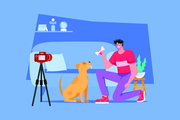 Live stream flat illustration concept