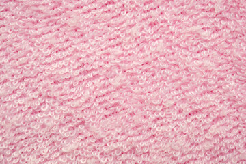 Pink fluffy towel fabric soft texture background