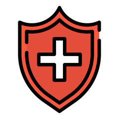 Medical health protection shield with cross