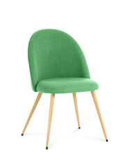 Modern green chair on white background