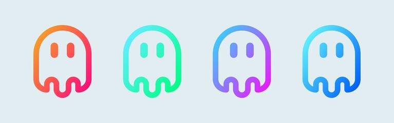 Fototapeta premium Ghost line icon in gradient colors. Spooky spirit signs vector illustration.