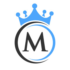 Letter M Elegant Crown Logo Template. Royal Crown Logotype Luxury Sign  for Beauty, Fashion, Spa, Star Symbol