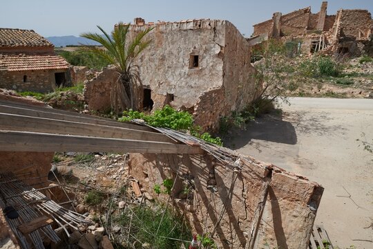 old abondoned little village in rural area in Spain