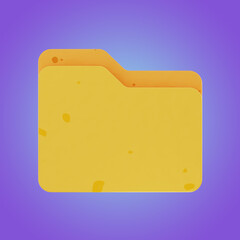 Premium folder Multimedia User Interface application icon 3d rendering on isolated background