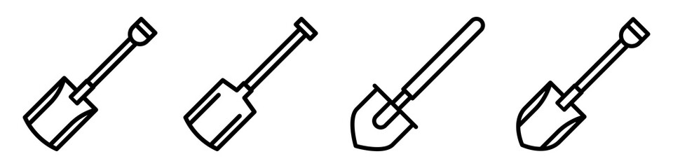 Shovel Vector Icon. tool illustration sign or symbol. dig logo or mark.