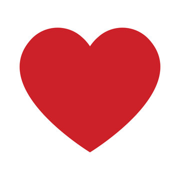 Red Heart Shape Vector Icon &ndash; Love and Romance Symbol