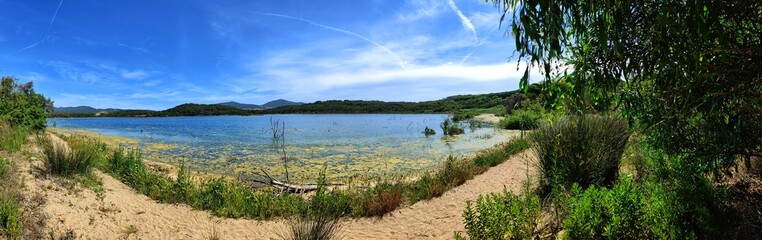 view of the lake of Baratz in Sardinia