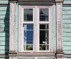 Window in an old wooden house