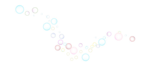 Soap bubbles flew randomly on a white background. Vector