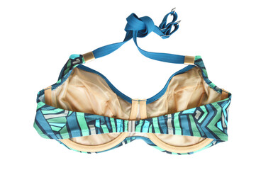 Swimsuit bra with soft cups on the reverse side. Beach wardrobe. beach summer clothes.
