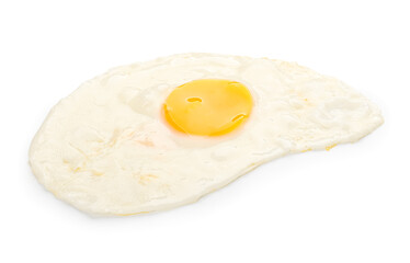Tasty fried egg isolated on white background
