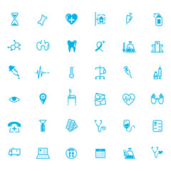 minimalistic simple flat set of medical and healthcare icon, signs and symbols for mobile and web application infographic designing