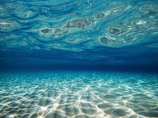 Fototapeta na wymiar underwater world wide angle view, mediterranean sea, Villasimius, Sardinia