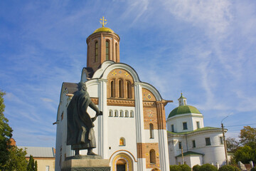 St. George's Church  and monument to Yaroslav the Wise  in Belaya Tserkov, Ukraine
