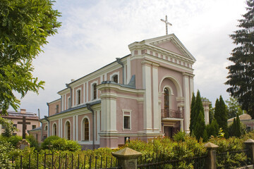 Fototapeta na wymiar Church of St. Barbara (the wedding place in 1850 of the French writer Honore de Balzac and Countess Evelina Ganskaya) in Berdichev, Ukraine