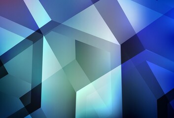 Obraz premium Light BLUE vector backdrop with hexagons.