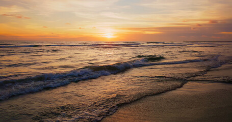 beautiful sunset on summer beach