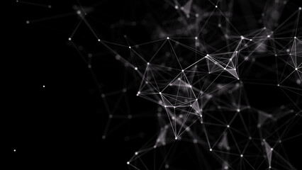 Network connection structure. Technology connect big data. Science background. Business futuristic backdrop. 3D rendering.