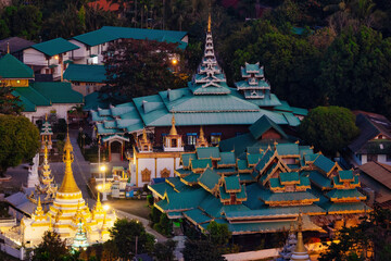 Myanmar style Buddhist temple in Thailand - 515814463