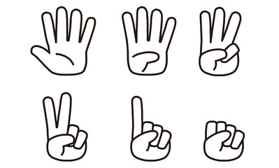 Obraz premium ハンドシグナル 数え方 白