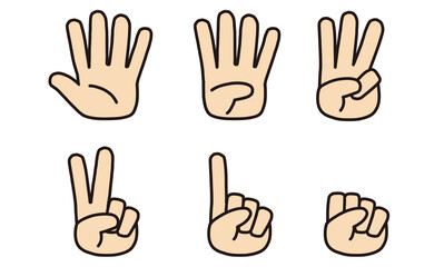 ハンドシグナル　数え方