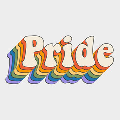 pride retro lgbt pride with rainbow shadow