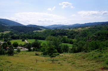 Naklejka premium Rural landscape in Ardeche in France, Europe