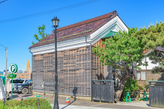 HAKODATE, JAPAN - MAY 29, 2022: View Of The Former Soma Residence, A Important Cultural Properties Of Japan, In Hakodate City, Hokkaido, Japan.