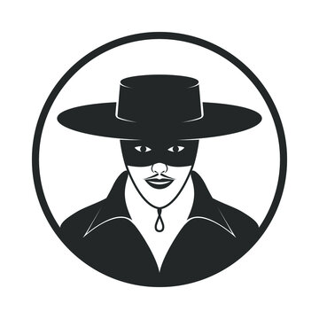Mask Zorro graphic icon. Mask unknown sign isolated on white background. Vector illustration