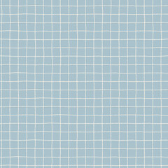 Fototapeta premium Seamless checkered repeating pattern with hand drawn grid. Light plaid background for wrapping paper, surface design and other design projects