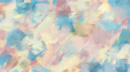 Pastel palette colors artwork, abstract paint strokes, oil painting on canvas. Calm background, bright pattern