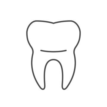 recommend clip art: Human tooth line outline icon