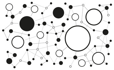 User network technology connected dots and lines background template. Blockchain technology linked global digital database graphic vector