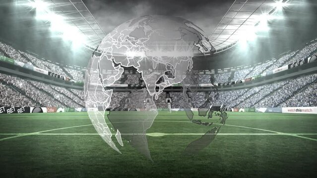 Animation of globe over stadium
