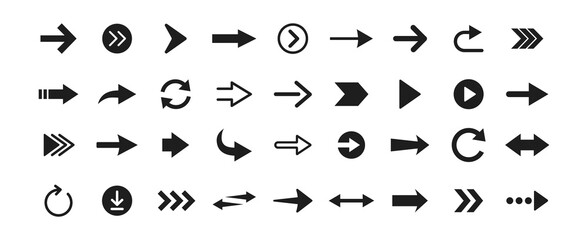 Arrow symbols cursor pointer direction icons