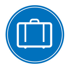 Blue suitcase baggage vector sign