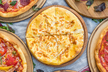 Georgian cuisine slised megrelian khachapuri bread
