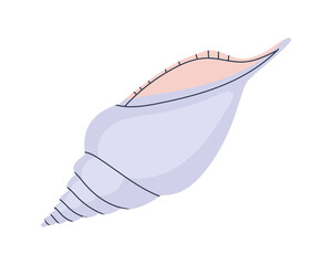 Marine mother-of-pearl shell. Isolated on white background.Flat vector illustration. Eps10