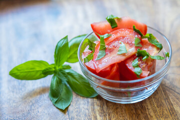Fresh and raw tomato salad