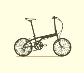 Fototapeta na wymiar Vector illustration of a folding bicycle made in flat style. Vector bike icon. Beautiful retro transport poster. 
