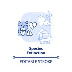 Species extinction light blue concept icon. Consequence of overpopulation abstract idea thin line illustration. Isolated outline drawing. Editable stroke. Arial, Myriad Pro-Bold fonts used