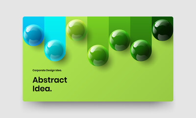 Amazing corporate brochure design vector layout. Original 3D balls website screen illustration.