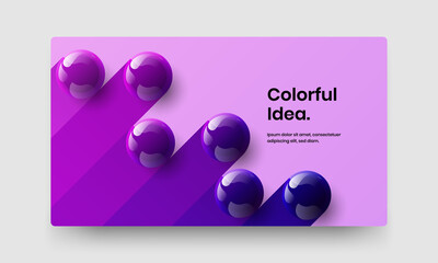 Amazing realistic balls corporate brochure illustration. Bright front page design vector concept.
