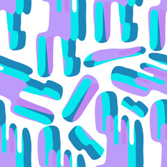 Groovy retro style. Hippie elements. Abstraction, geometric figures, neon color. Vector seamless Pattern. Light background, wallpaper, cartoon style