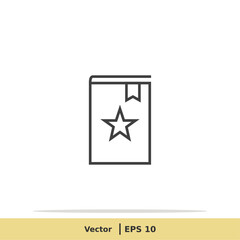 Favorite Book Icon. Library Symbol. Design Logo Template. Vector Icon EPS 10 Pixel Perfect