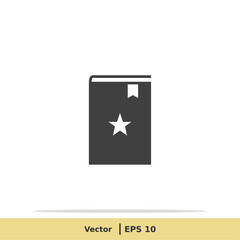 Favorite Book Icon. Library Symbol. Design Logo Template. Vector Icon EPS 10 Pixel Perfect