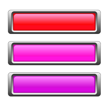 Vector Red Buttons Isolated Blank Red Menu Button Click Icon