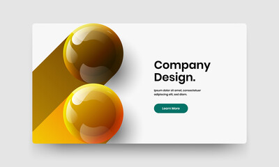 Fresh realistic balls brochure layout. Amazing catalog cover design vector template.